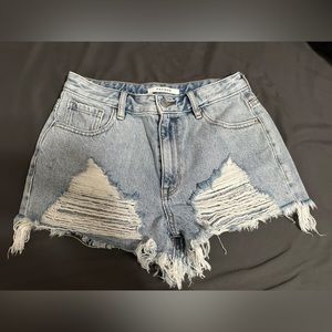 Pacsun light blue high waisted denim festival shorts